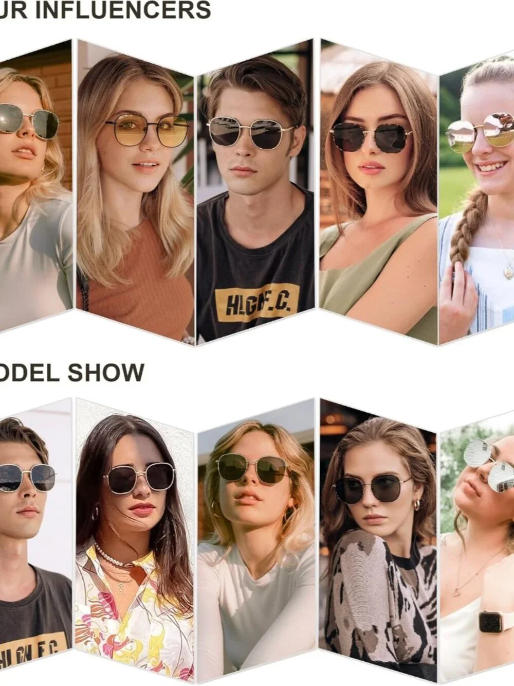 Fashionable Polarized Square Sunglasses for Men & Women – SJ1137 Gold Shades